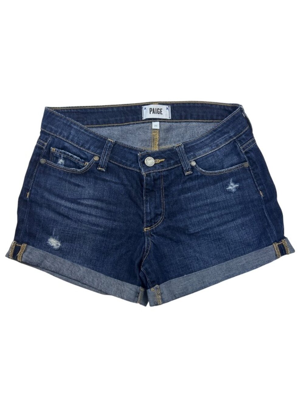 PAIGE Jimmy Jimmy Distressed Denim Jean Shorts Women’s 24 Low Rise Cutoffs Hem
